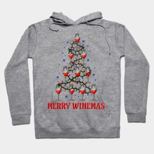 Merry Winemas. Funny Christmas Sweatshirt for Wine Lovers. Hoodie